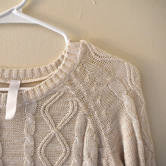 3/ $25 S- p.s. White Cream Knit 3/4 Sleeve Women's Sweater - Picture 2 of 5